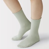 婦人　足なり直角　履き口やわらか　レーヨン混　メロウ靴下