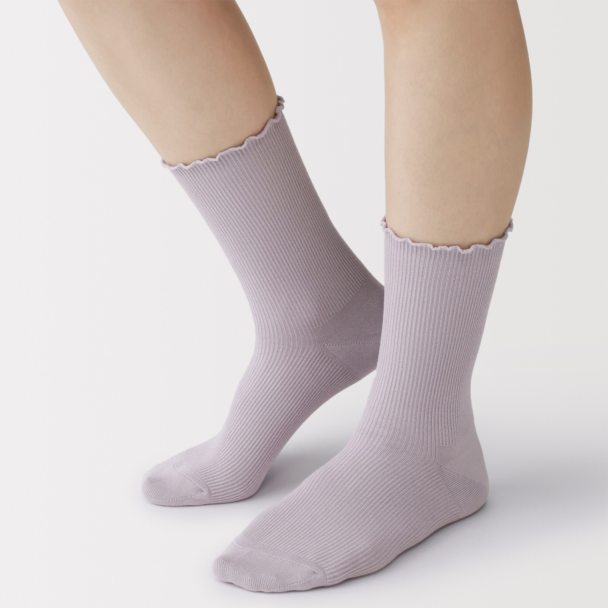 婦人　足なり直角　履き口やわらか　レーヨン混　メロウ靴下