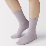 婦人　足なり直角　履き口やわらか　レーヨン混　メロウ靴下