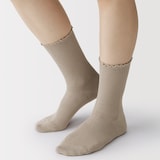 婦人　足なり直角　履き口やわらか　レーヨン混　メロウ靴下