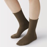 婦人　足なり直角　履き口やわらか　レーヨン混　メロウ靴下