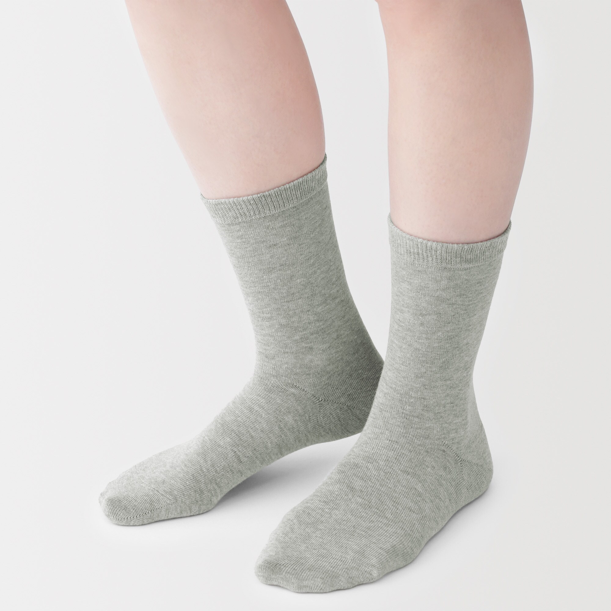 婦人　足なり直角　履き口やわらか　三層　靴下（口ゴムなし）※再生コットン