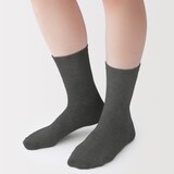 婦人　足なり直角　履き口やわらか　三層　靴下（口ゴムなし）※再生コットン