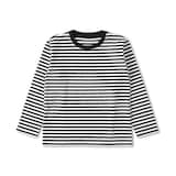 キッズ　綿天竺編みクルーネック長袖Ｔシャツ　ボーダー