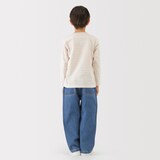 キッズ　綿天竺編みクルーネック長袖Ｔシャツ　ボーダー