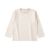 キッズ　綿天竺編みクルーネック長袖Ｔシャツ　ボーダー