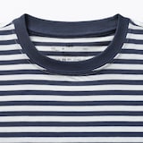 キッズ　綿天竺編みクルーネック長袖Ｔシャツ　ボーダー