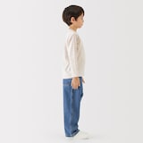 キッズ　綿天竺編みクルーネック長袖Ｔシャツ　ボーダー