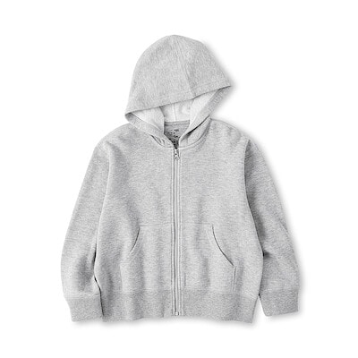 キッズ　裏毛スウェットフルジップパーカ