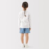 キッズ　綿天竺編みクルーネック長袖Ｔシャツ　無地