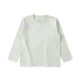 キッズ　綿天竺編みクルーネック長袖Ｔシャツ　無地