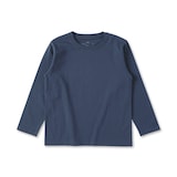 キッズ　綿天竺編みクルーネック長袖Ｔシャツ　無地