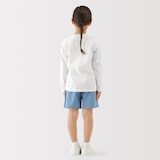 キッズ　綿天竺編みクルーネック長袖Ｔシャツ　無地