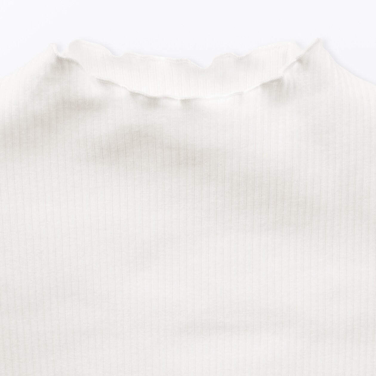 キッズ　ストレッチリブ編みモックネック長袖Ｔシャツ