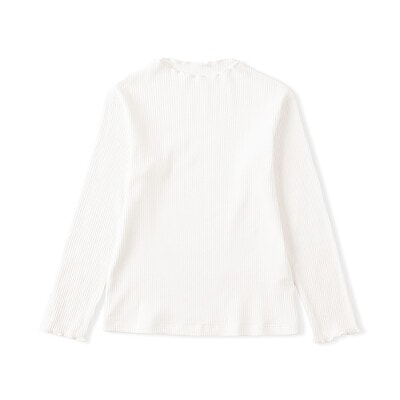キッズ　ストレッチリブ編みモックネック長袖Ｔシャツ