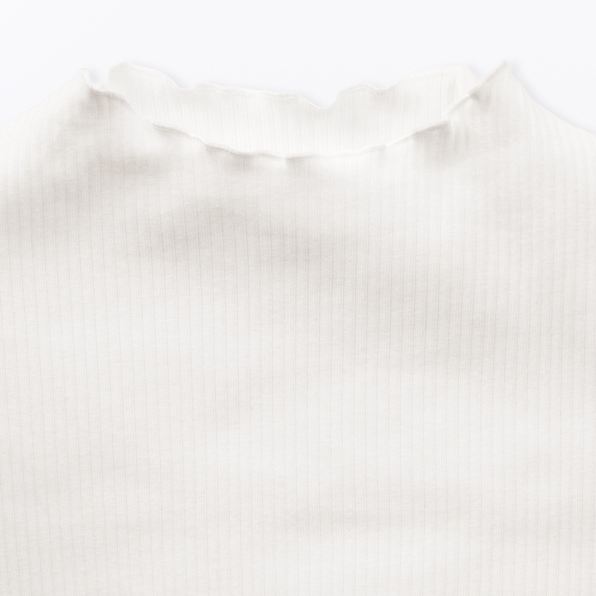 キッズ　ストレッチリブ編みモックネック長袖Ｔシャツ