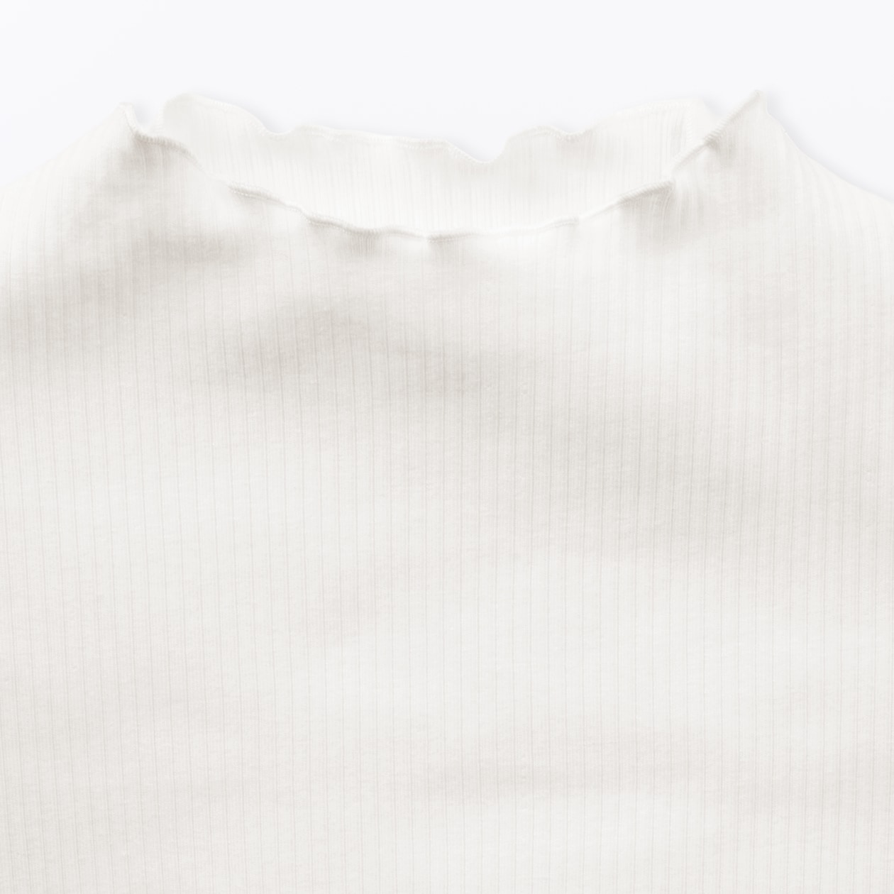 キッズ　ストレッチリブ編みモックネック長袖Ｔシャツ