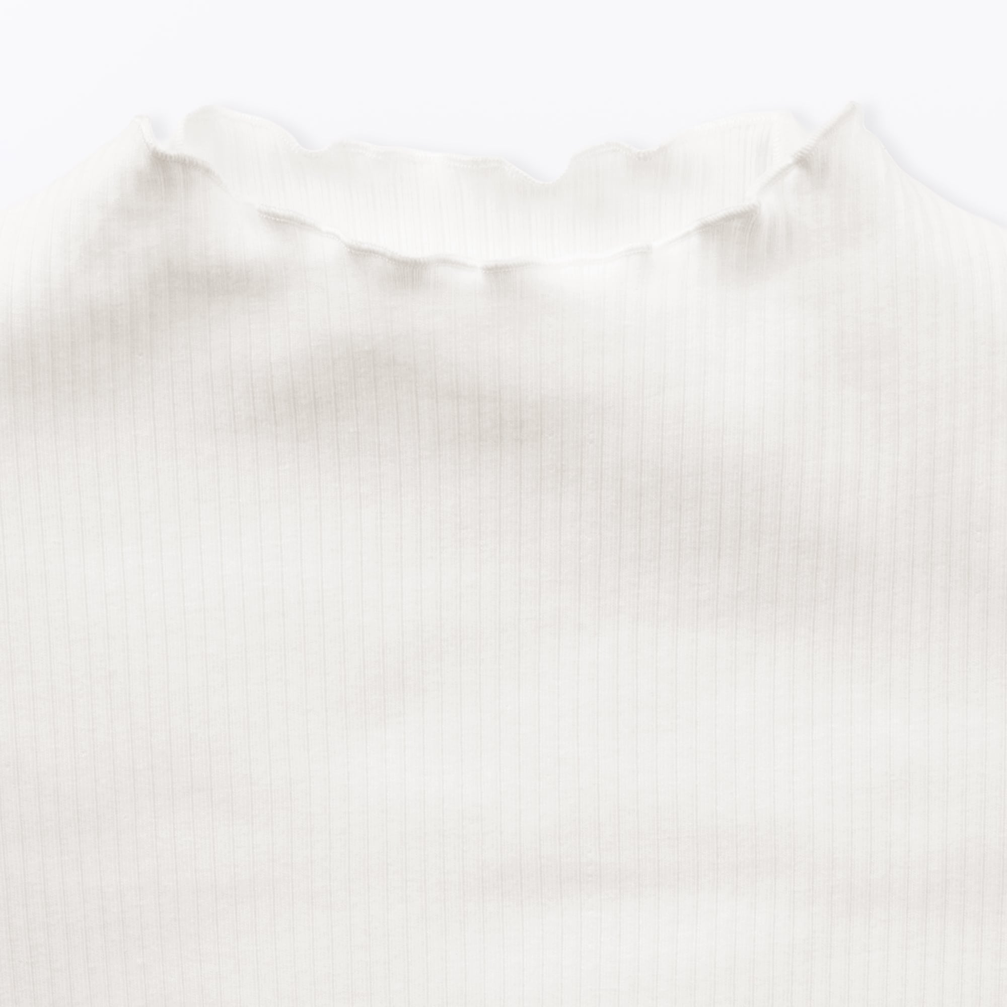 キッズ　ストレッチリブ編みモックネック長袖Ｔシャツ