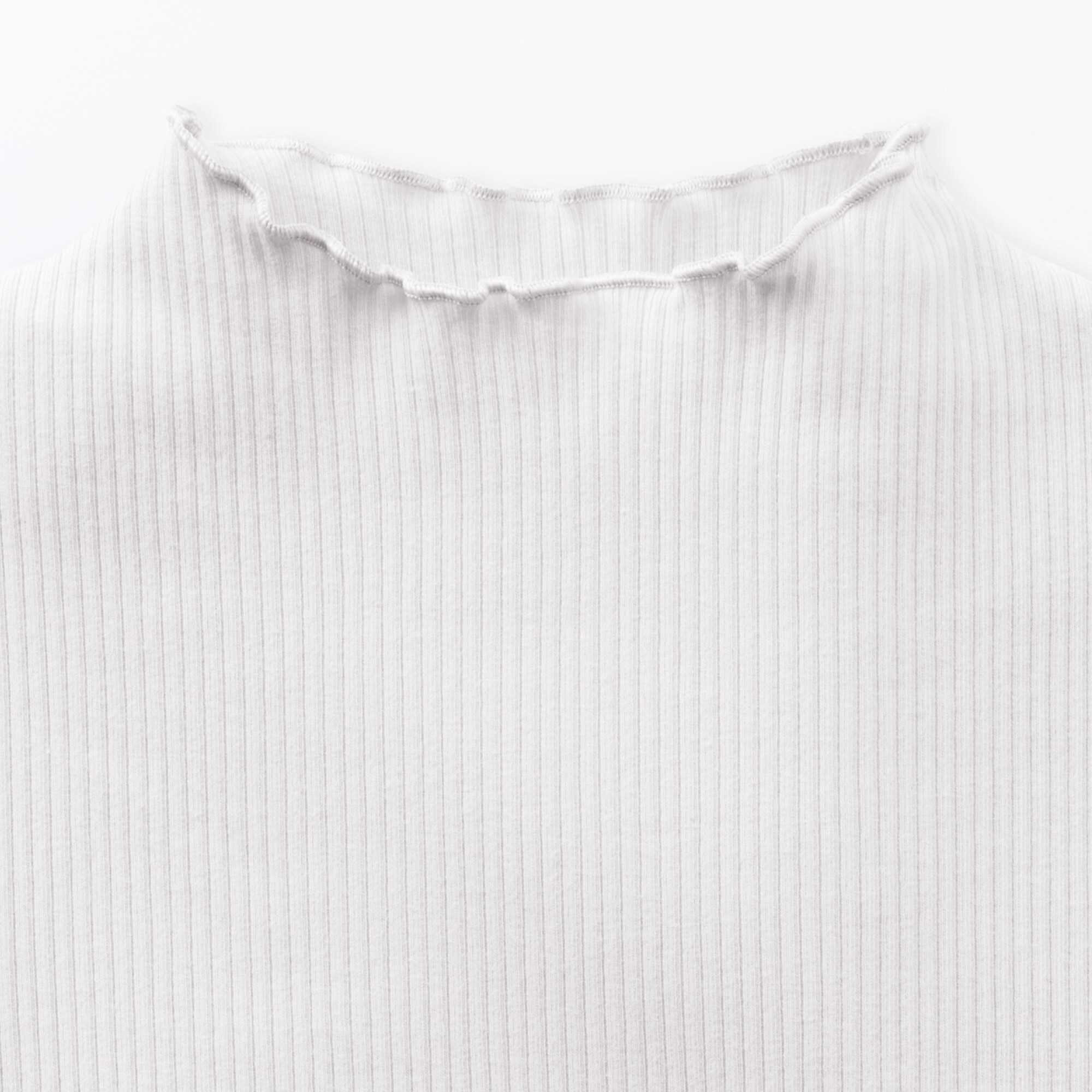 キッズ　ストレッチリブ編みモックネック長袖Ｔシャツ