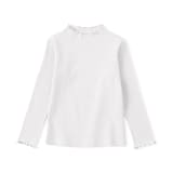 キッズ　ストレッチリブ編みモックネック長袖Ｔシャツ