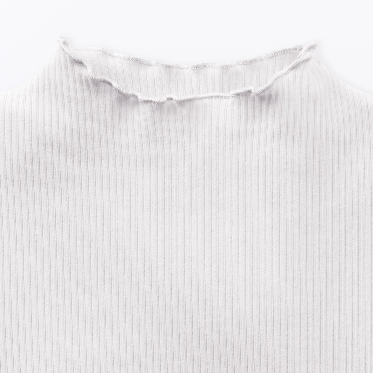 キッズ　ストレッチリブ編みモックネック長袖Ｔシャツ