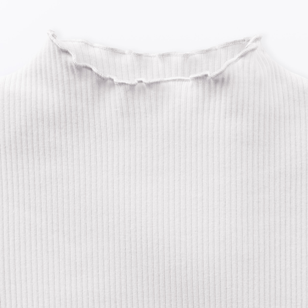 キッズ　ストレッチリブ編みモックネック長袖Ｔシャツ