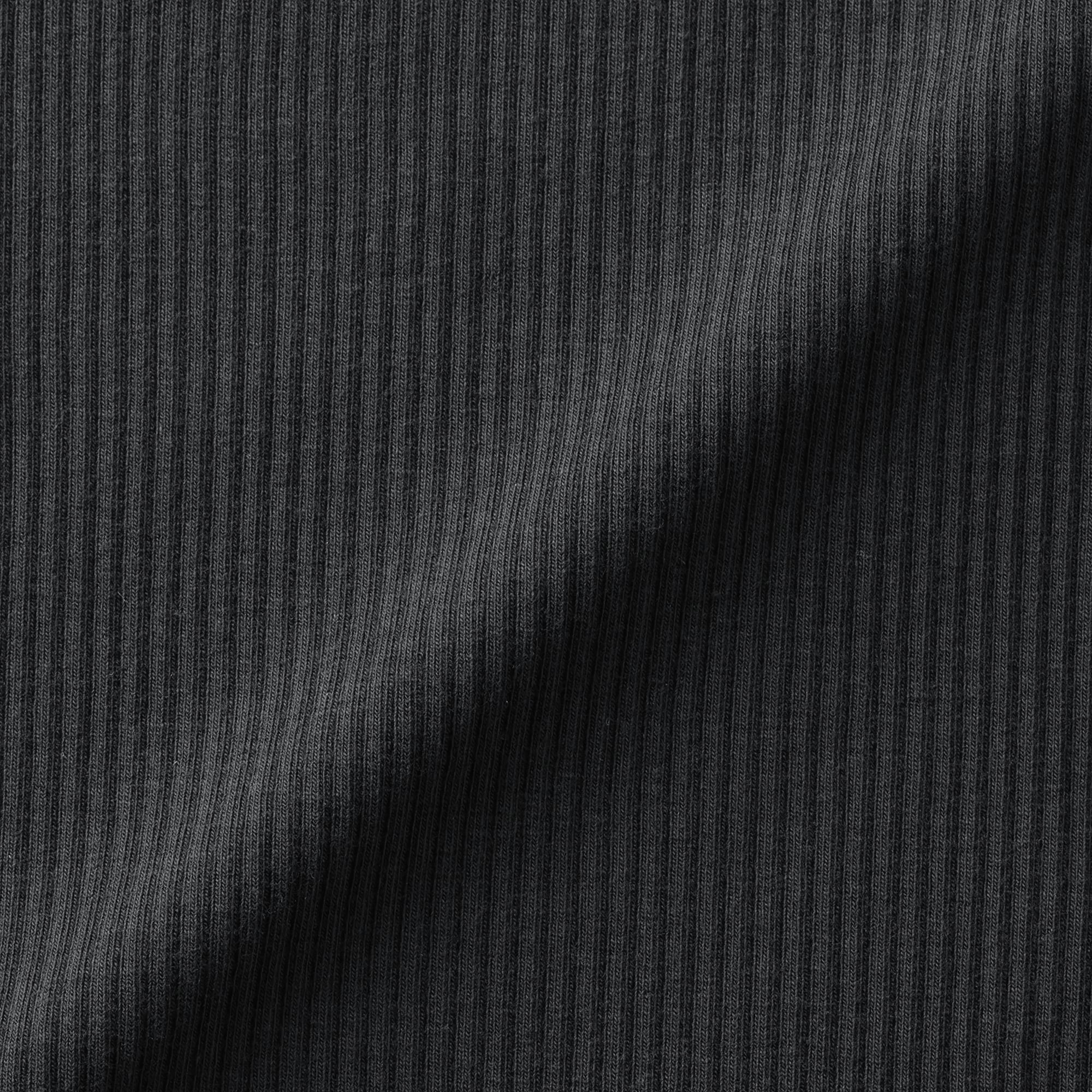 キッズ　ストレッチリブ編みモックネック長袖Ｔシャツ