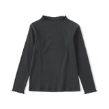 キッズ　ストレッチリブ編みモックネック長袖Ｔシャツ
