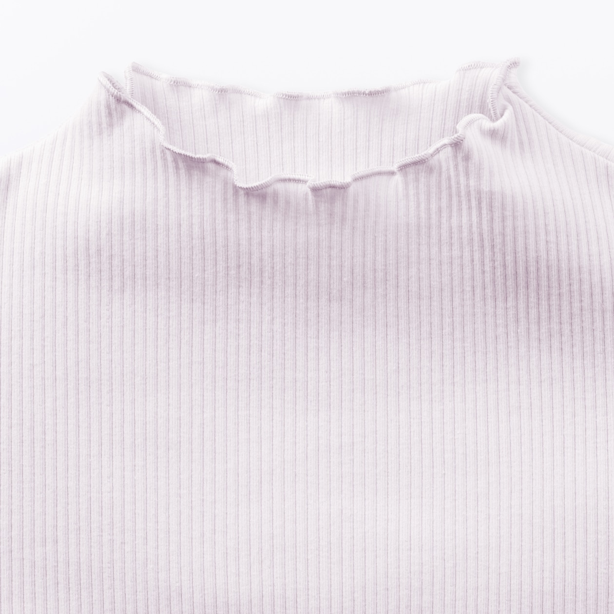 キッズ　ストレッチリブ編みモックネック長袖Ｔシャツ