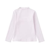 キッズ　ストレッチリブ編みモックネック長袖Ｔシャツ