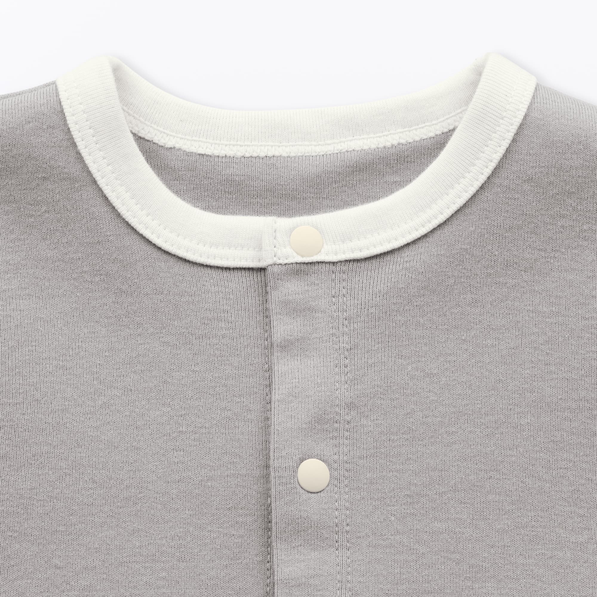 ベビー　脇に縫い目のないフライス編み長袖カバーオール