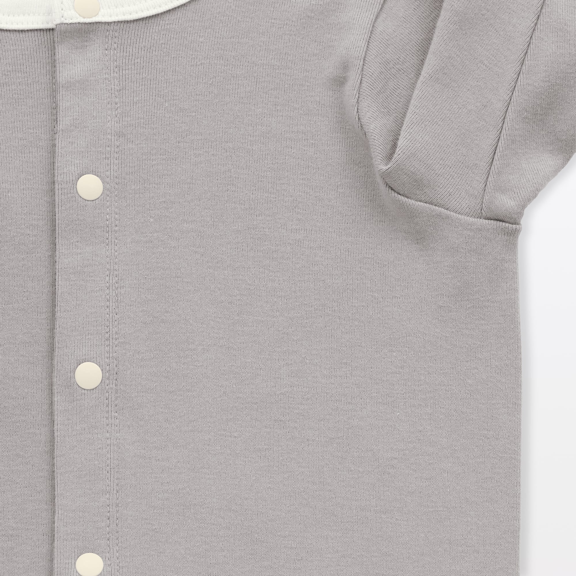 ベビー　脇に縫い目のないフライス編み長袖カバーオール