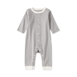ベビー　脇に縫い目のないフライス編み長袖カバーオール