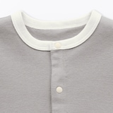 ベビー　脇に縫い目のないフライス編み長袖カバーオール