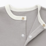 ベビー　脇に縫い目のないフライス編み長袖カバーオール