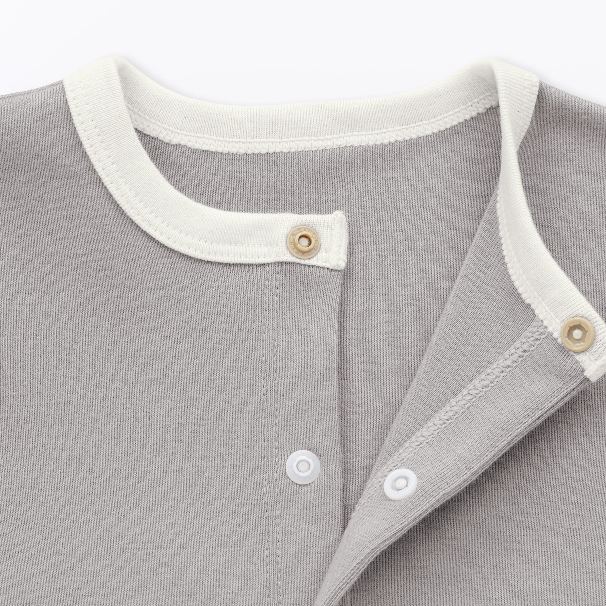 ベビー　脇に縫い目のないフライス編み長袖カバーオール