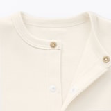 ベビー　脇に縫い目のないフライス編み長袖カバーオール