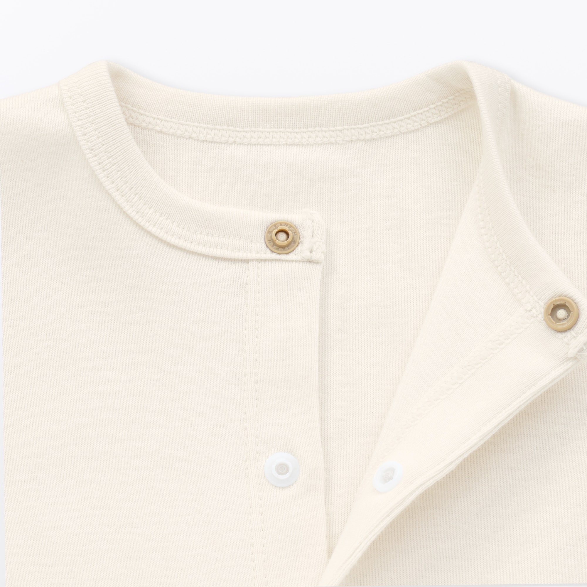 ベビー　脇に縫い目のないフライス編み長袖カバーオール