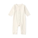 ベビー　脇に縫い目のないフライス編み長袖カバーオール