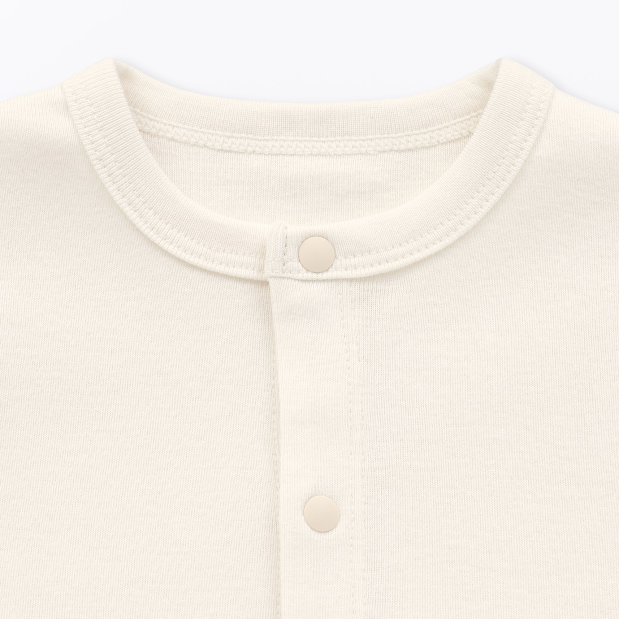 ベビー　脇に縫い目のないフライス編み長袖カバーオール