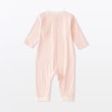 ベビー　脇に縫い目のないフライス編み長袖カバーオール