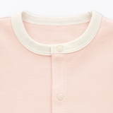 ベビー　脇に縫い目のないフライス編み長袖カバーオール