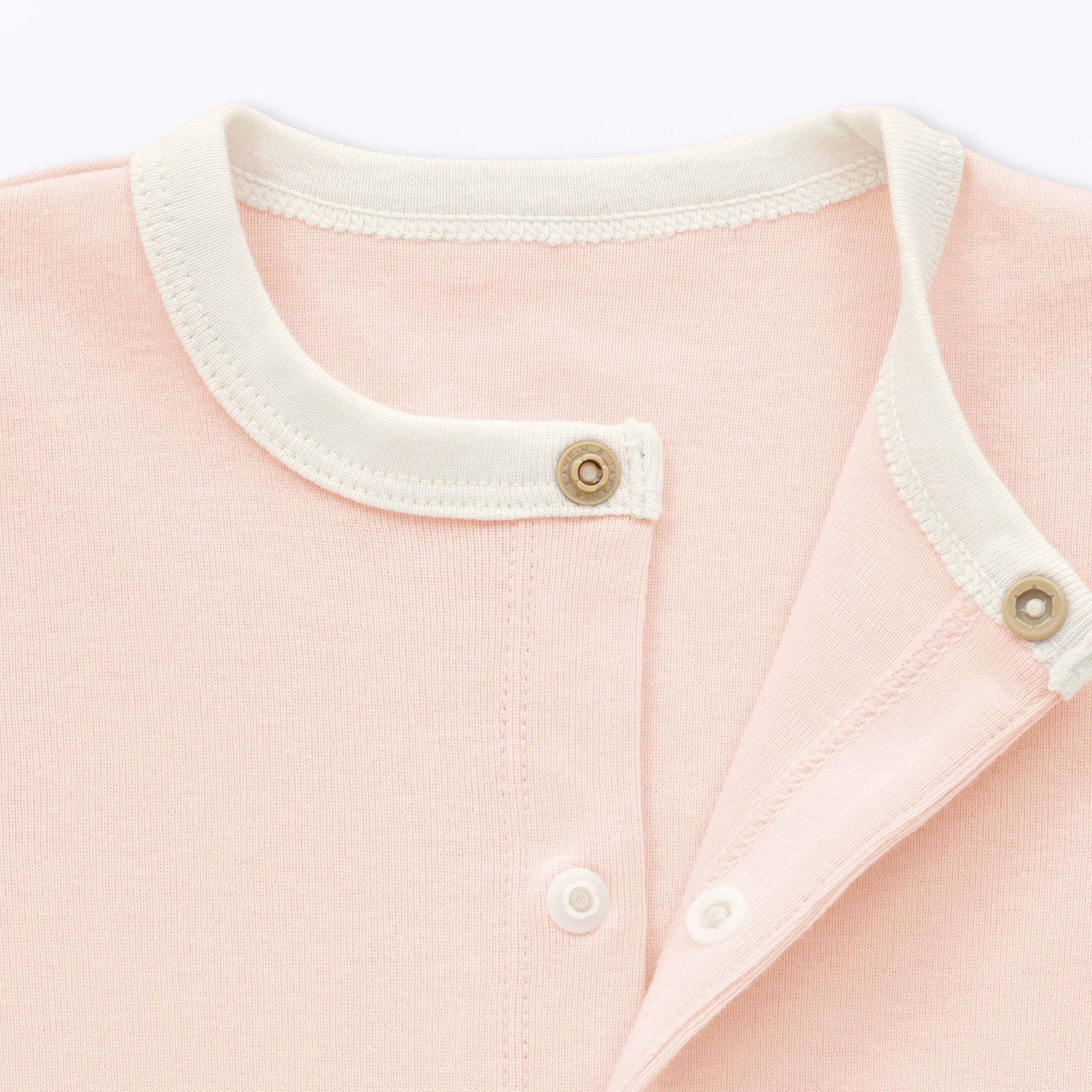 ベビー　脇に縫い目のないフライス編み長袖カバーオール