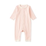 ベビー　脇に縫い目のないフライス編み長袖カバーオール