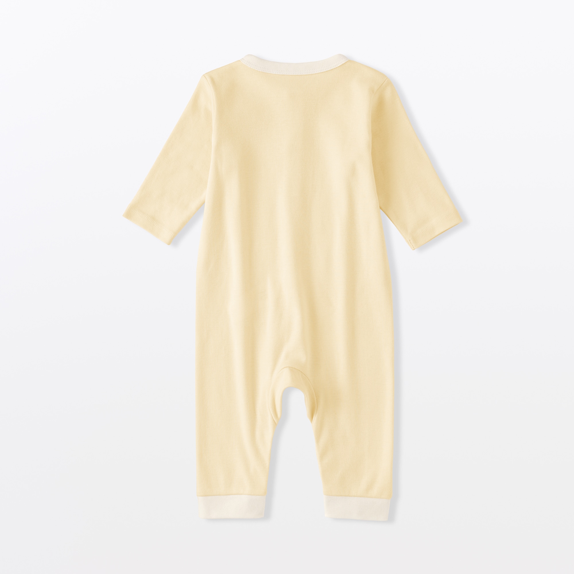 ベビー　脇に縫い目のないフライス編み長袖カバーオール