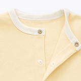 ベビー　脇に縫い目のないフライス編み長袖カバーオール