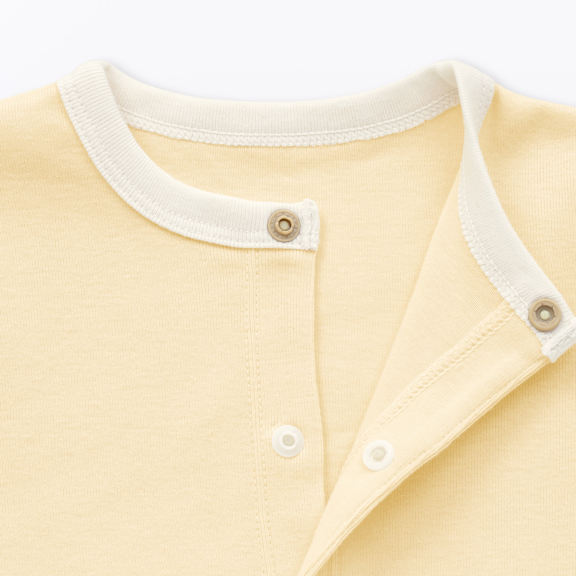 ベビー　脇に縫い目のないフライス編み長袖カバーオール