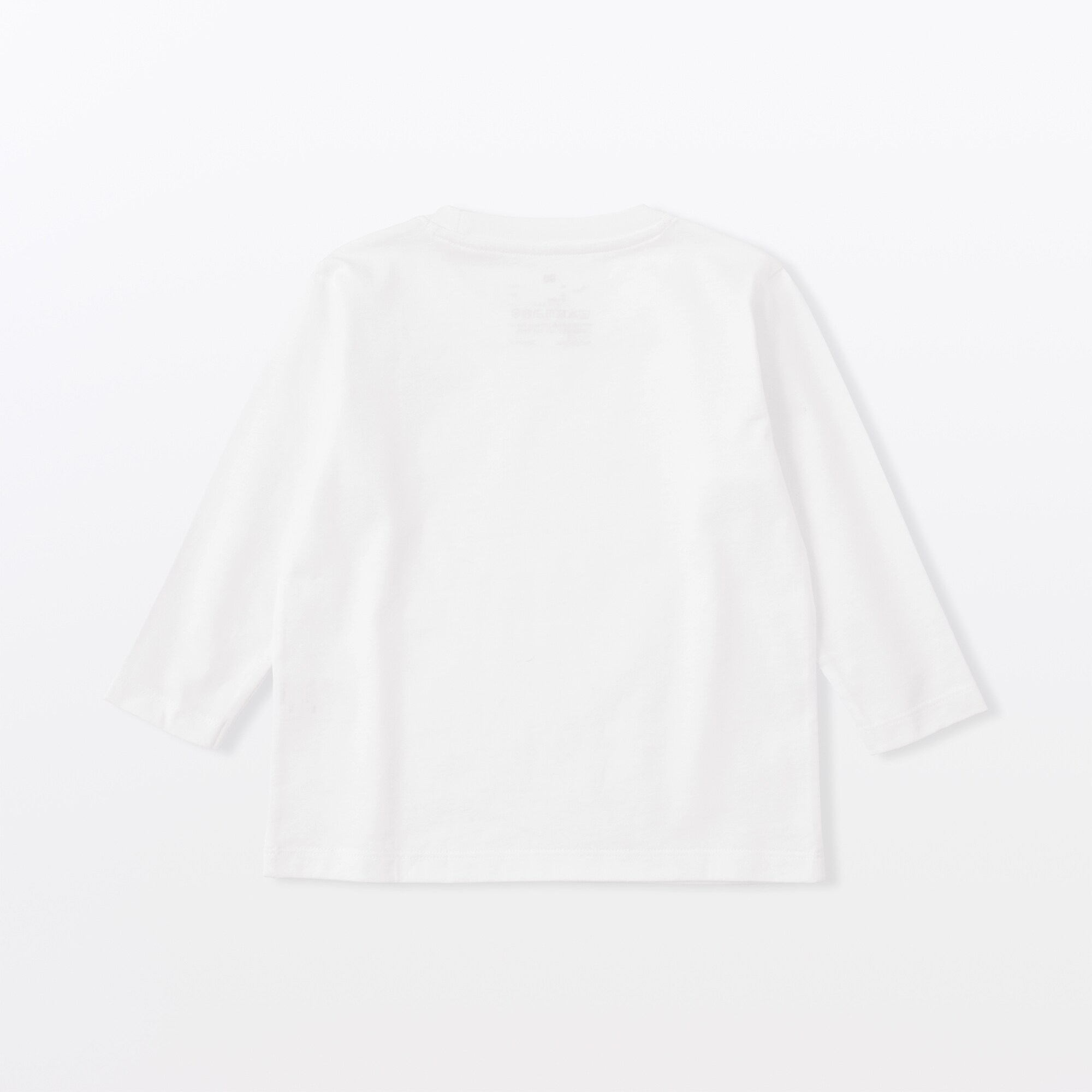 ベビー　あたまするっと　綿天竺編みクルーネック長袖Ｔシャツ　無地