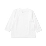ベビー　あたまするっと　綿天竺編みクルーネック長袖Ｔシャツ　無地