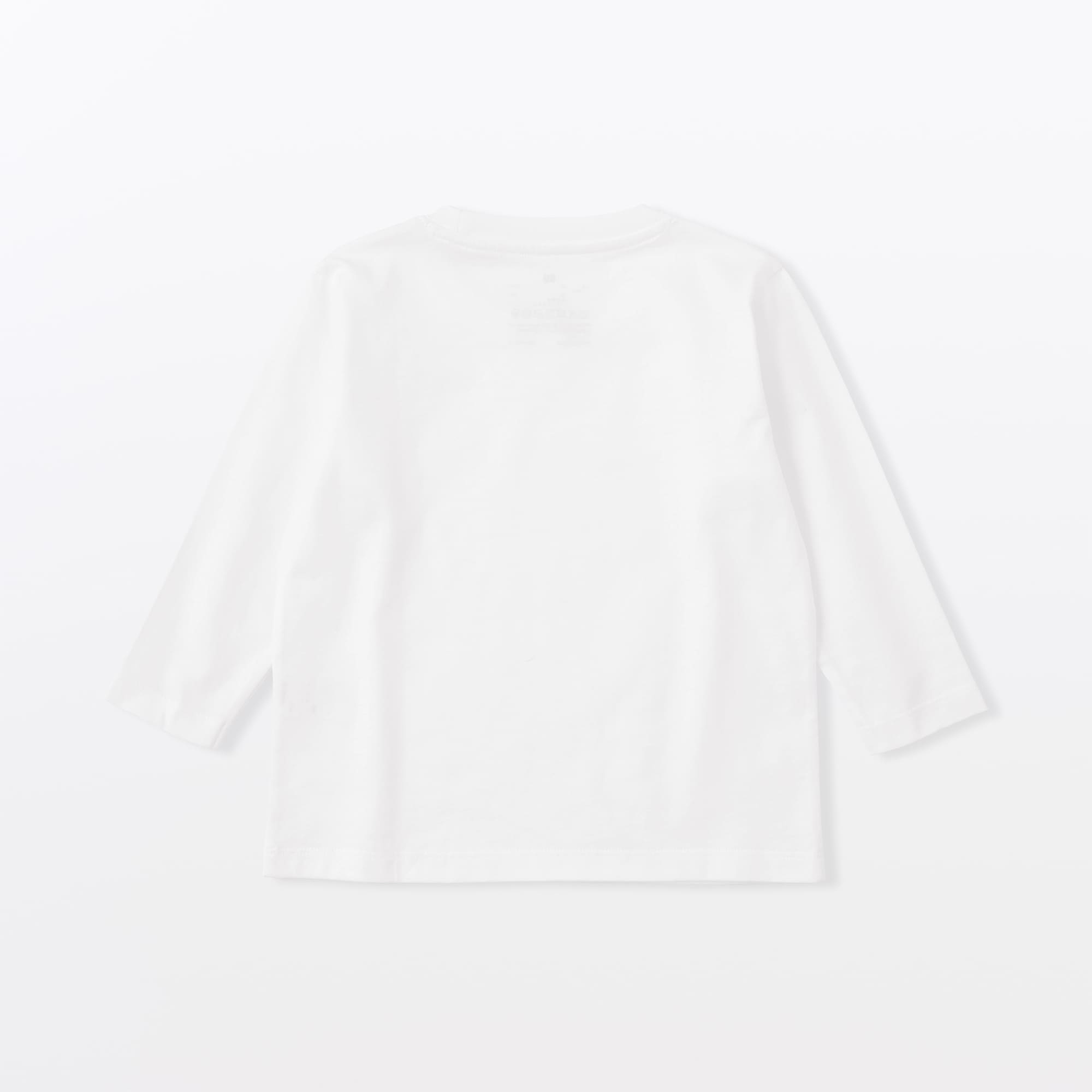 ベビー　あたまするっと　綿天竺編みクルーネック長袖Ｔシャツ　無地